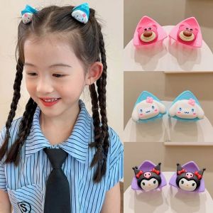 1/2Pcs Sanrio Korean-style Childrens Clip Girl Cartoon Cat Ears Hair Clip Princess Mini Broken Hair Clip Female