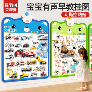 Baby Early Education Sound Wall Stickers Animal Recognition Speech Development Cognitive Learning Chinese And English Bilingual Toy Hang Pictures