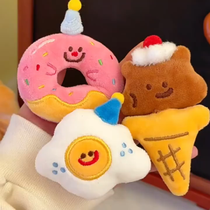 Insเข็มกลัด ผ้าฝ้าย แบบนิ่ม ลายการ์ตูนอาหารน่ารัก ไอศกรีมโดนัท รับตกแต่งกระเป๋านักเรียนของขวัญเพื่อน