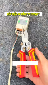 Kìm điện đa năng 9in1 kìm cắt kìm tuốt dây kìm bấm cos kìm xoắn dây kìm dò điện KHAISON