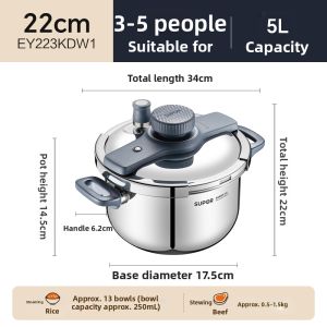 Supor | Explosion-Proof Stainless Steel 304 Pressure Cooker