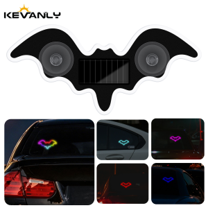 KEVANLY | Bat-shaped Universal Solar Power Atmosphere Light Dynamic Gradient LED Fit Car Interior Ambient Light Decoration Accessory RGB