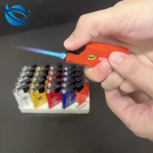 Metal windproof lighter High-quality Cigarette LighterBlue flame Refillable Windproof LighterSports car logo