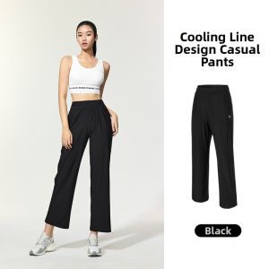 Imported Cool Feeling Split Design Drawstring Leisure Workout Pants
