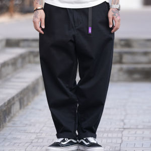 Loose Straight Leg Casual Pants Pure Color Simple Design Couple Match Sports Long Trousers Trendy Cotton Blend Mens Trousers