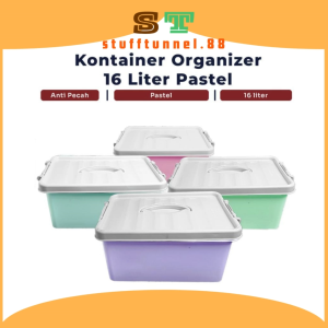 Kontainer Box Organizer 16 Liter Pastel Kotak Penyimpanan Serbaguna Premium Termurah