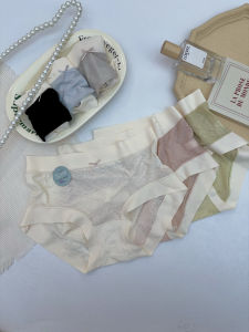 Miaolin Floral Silk Underwear 3-Pack Womens Lightweight Breathable No-Show Shorts Mid-Waist Antibacterial Summer Pants