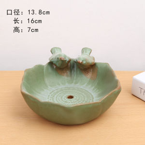Export Quality Ceramic Potted Plant with Large Mouth and Creative Personality Bird Frog Base Suitable for Balcony Corridor Ground Window Sill Desktop Lobby Elevator Hall