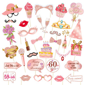 1set Pink 13 16 18 30 40 50 60 Photo Booth Props Adult Birthday Party Decoration Birthday Photo Props Birthday Supplies