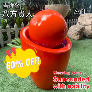 Water Fountain Water Feature With LED Lighting on Top of the Water Feature Fountain