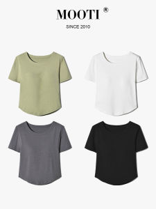 Mooti | French Round Neck Slimming Short Sleeve T-shirt with Built-in Pads