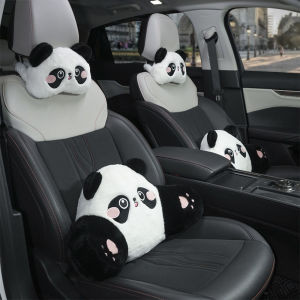 Automotive Headrest Neck Pillow Womens Car Pillow Cute Stuffed Panda Lumbar Support Pillow Car Pillow Pair of Cushion Car