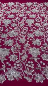 2 Yards Luxury African Sequins Beaded Lace Fabric 2026 High Quality Nigerian Wedding Bridal Embroidery French Tulle Material