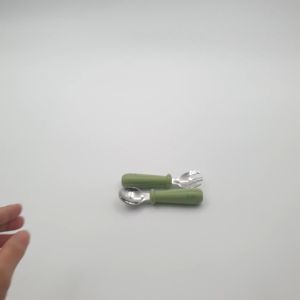 JIYU [JC-010] Sendok & Garpu Silikon Stainless BPA FREE