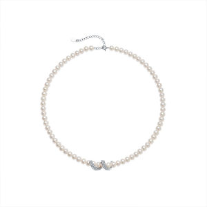Freshwater Pearl Necklace 5.3-6.3mm White Near-round
