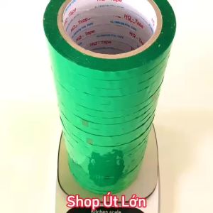 Băng keo màu xanh lá OPP rộng 1.2cm dài 75 mét lõi giấy 3mm 1 cây 24 cuộn giá tại xưởng