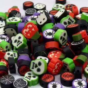 150 Hạt Cườm Đất Sét Mềm 10mm Chủ Đề Halloween Dùng Làm Đồ Trang Sức Tự Làm Kiểu Dáng Ngẫu Nhiên Phụ Kiện Làm Đồ Trang Sức Bằng Đất Sét