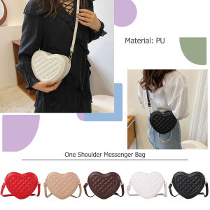 MOJOYCE Fashion Rhombic Pattern Shoulder Bag Love Heart Women PU Crossbody Handbag