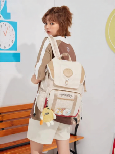 YINMEI | Red Minimalist Large Capacity Backpack for Students