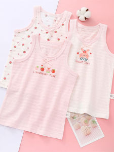 เสื้อกั๊กแขนกุดผ้าฝ้ายแท้บางเฉียบสำหรับเด็กชายและเด็กหญิง ฤดูร้อน ลายการ์ตูน เสื้อยืดคอกลม ลำลอง ระบายอากาศได้ดี