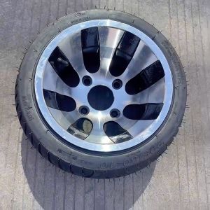 Moto Kart 205/30-10 ล้อปิดถนน 2 สีเหลือ และเขียนเท้าสมยางแบนล้ออลูมิเนียม