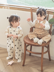 Gurcooc Knitted Baby Overalls Spring Autumn Cute Long Pants a Class Toddler Outfit Girl Boy Baby Bib Overalls Cotton Blend