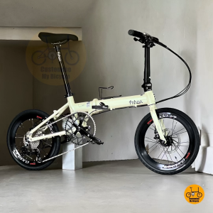 🐣 Fnhon Zephyr 18" • 𝗠𝗥𝗧/𝗕𝘂𝘀-𝗙𝗿𝗶𝗲𝗻𝗱𝗹𝘆 Sensah 9 Gears 𝗙𝗿𝗲𝗲𝗯𝗶𝗲𝘀 Litepro Lightweight Folding Bicycle Beige Compact Aceoffix Pikes Liaoge