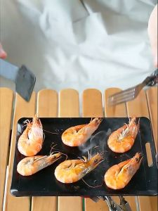 18.9X12.9 cm Outdoor camping Teppanyaki portable square non stick barbecue plate household barbecue plate card oven barbecue plate teppanyaki