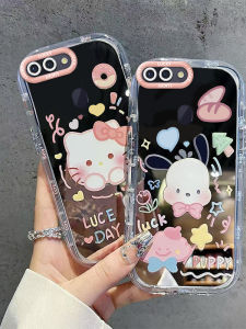 OPPOR15 Standard Edition Phone Case Big Face Kitty Mirror Surface Cute Cartoon Soft Shell Protective Cover Anti-Fall Ins Style