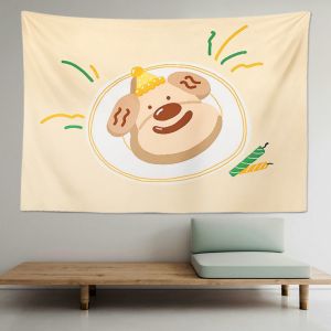 VIKAMA Thảm Treo Tường Thẩm Mỹ Hình Mèo Và Chó Dễ Thương Boho Art Decor Cho Phòng Ngủ Phòng Khách Phòng Trẻ Em Sợi Polyester Treo Trang Trí