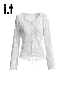 Lace Embroidery Long Sleeve T-Shirt