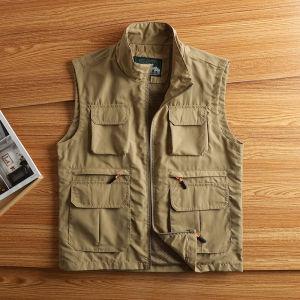 Quần Áo Bảo Hộ Lao Động Mỹ Rộng Rãi Chiến Thuật Áo Hai Dây Dành Cho Nam Chụp Ảnh Chống Nước Nhiều Túi Mùa Xuân Ngoài Trời Mùa Thu Câu Cá Leo Núi Áo Hai Dây