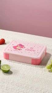 【Asli】ecentio Kotak Makan Siang Anak Sekolah Dasar Anti Tumpah 1300ML Disney Marvel Captain America/Beruang Stroberi Kotak Makan Siang Anak-anak BEBAS BPA Lucu dengan Sendok