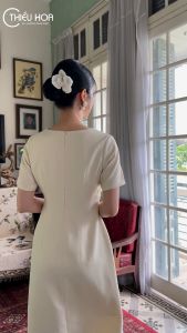 Đầm thiết kế sang trọng nữ trung niên chất liệu Vải Dệt dày dặn mềm mại DD4L0311 Thời trang Thiều Hoa