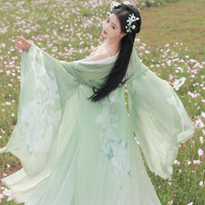 New Arrival Green Blue Tang Style Hanfu Set with Plum Blossom Skirt Dreamy Qingyuan Brand Womens Traditional Chinese Costume