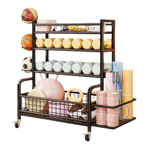 evesigar | Home Workout Equipment Storage Rack with Wheels