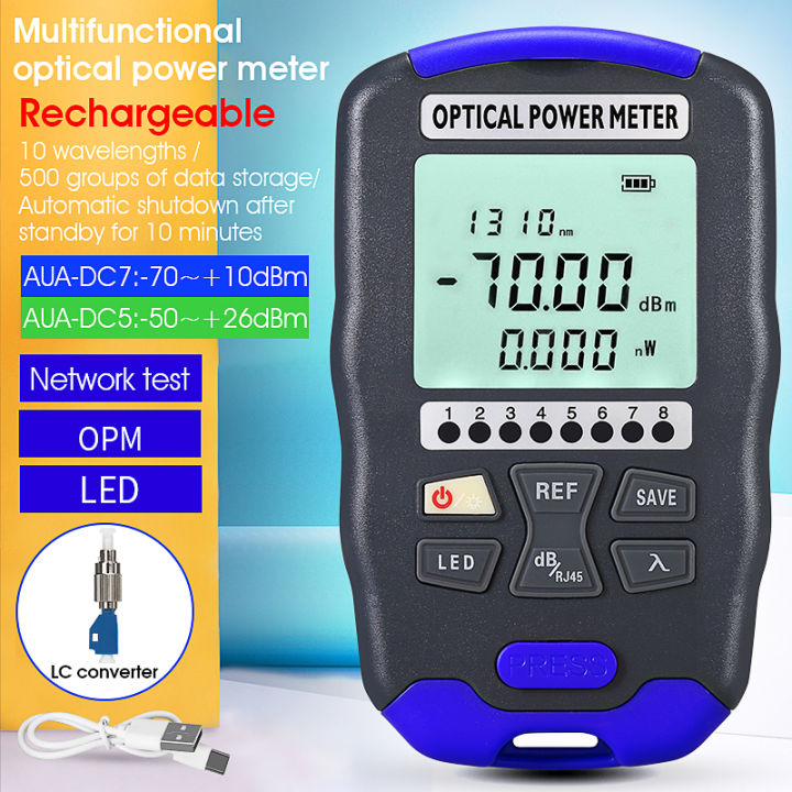Portable Lightweight Optical Power Meter High Accurancy Rechargeable