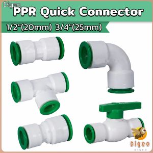 Digeo PPR Quick Connector Hot/Cold Water Pipe PE Fittings 1/2(20mm) 3/4(25mm)