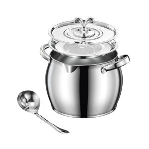 Dung Tích Lớn Nồi Mỡ Lợn Bằng Thép Không Gỉ Có Nắp Có Lưới Lọc Chịu Nhiệt Độ Cao Dùng Trong Nhà Bếp Nồi Mỡ Lợn Kiểu Trung Quốc