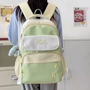 กระเป๋าเป้สะพายหลังสำหรับนักเรียน สไตล์เรียบง่าย ความจุใหญ่ ดีไซน์สวยงาม