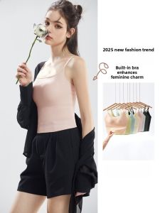 miiow | MiiOW Cat Lady Slim Fit Tank Top Womens Inner Wear With Chest Pad Anti-Light Vest Backless One-Piece Summer Thin Model