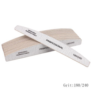 10pcs/Lot Wooden Nail Files Professional Nail Buffer 100/180 limas manicura Block Grey Boat Gel Polishing Wood Sanding Nail File