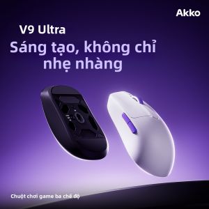 Akko | Chuột Gaming Akko Dash V9 Ultra - 3 Chế Độ (Bluetooth/2.4G/Dây) | Thiết Kế Siêu Nhẹ | Dành cho Esports
