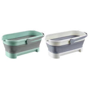 New Arrival: Rectangular Plastic Washing Basin with Handle Portable Washing Tub Large Capacity Anti-Slip for Camping Traveling Picnic