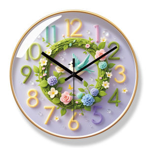 Đồng Hồ Trang Trí Tường Hình Hoa Màu Tím Đơn Giản Sang Trọng Thời Trang Mới 2025 Cho Phòng Khách Nhà Hàng Phòng Ngủ