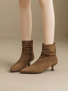 Josiny | Warm Faux Fur Lined High Heel Pointed Toe Boots for Women