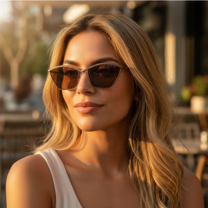 New Trendy Cat Eye Retro Metal Frame Sunglasses High-end Uv Resistant Sunglasses For Men And Women 2508