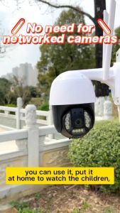 JMStyle  2 years replacement CCTV Camera Wireless WIFI Connected to Mobile Phone 4G Remote Monitoring Home Outdoor 360°Panorama HD Night Vision Monitor With Audio and Speaker APP