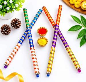 Dandiya Sticks for Garba Dance approx 16 Inch Wooden Dandiya Nights Sticks Navratri Garba Gotta Wodden dandiya