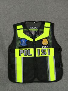 Rompi polisi jaring anti gerah terbaru logo bordir